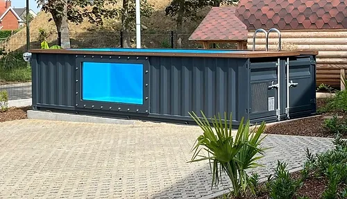 Piscine Conteneur Prête à l'Emploi de 6,2 mx 2,5 m avec Fenêtre de Piscine