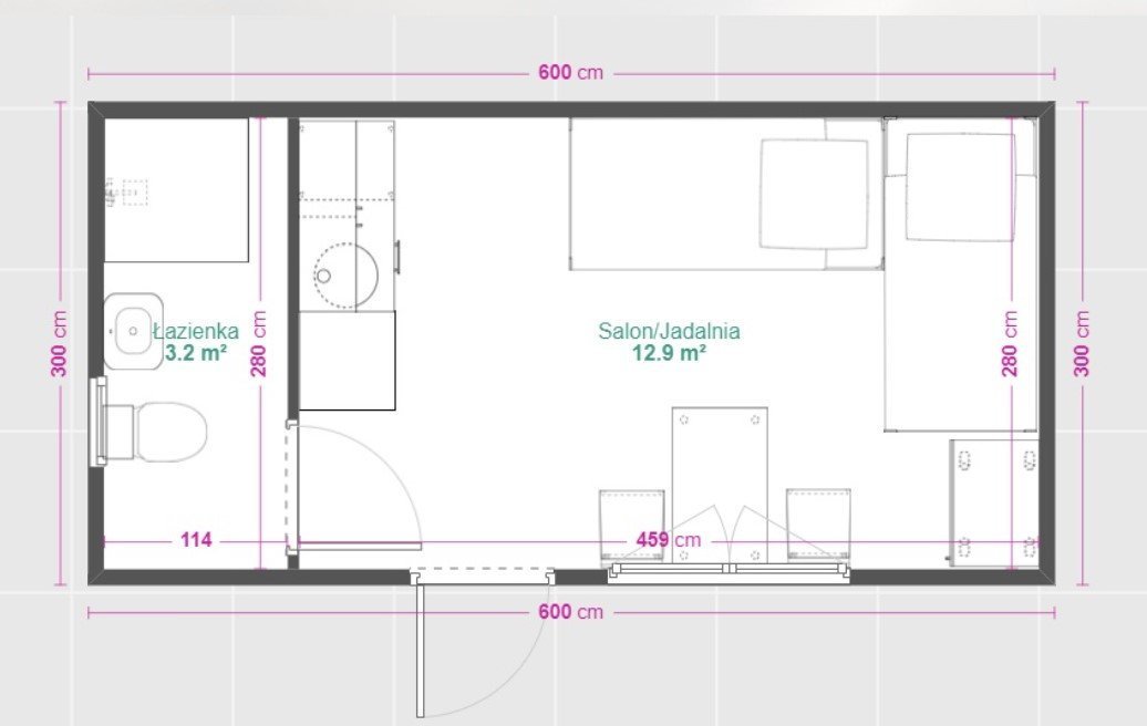 Conteneur maison d'habitation 18m2 toute l'année 6×3 graphite – Image 4