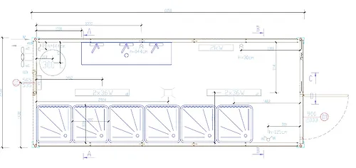 Conteneur de Douche 6,00 x 2,43m avec 6 Douches – Image 2