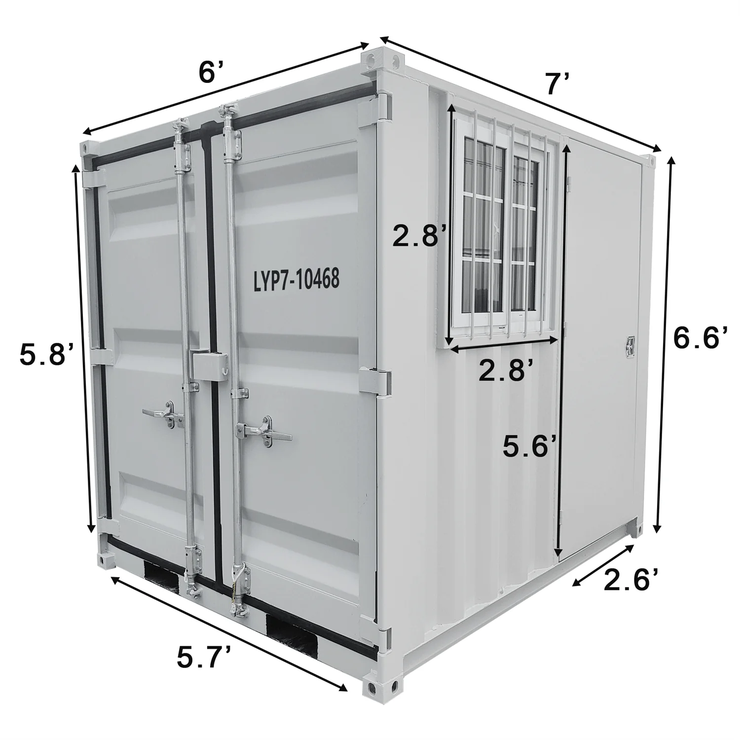 Petit conteneur d'expédition cubique de 7 pieds – Image 2