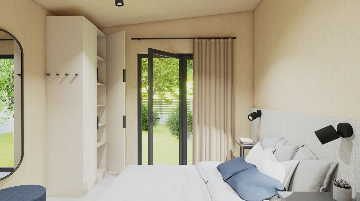 Maison modulaire en bois CLT – 32 m² habitables, 2 chambres, clé en main – Image 4