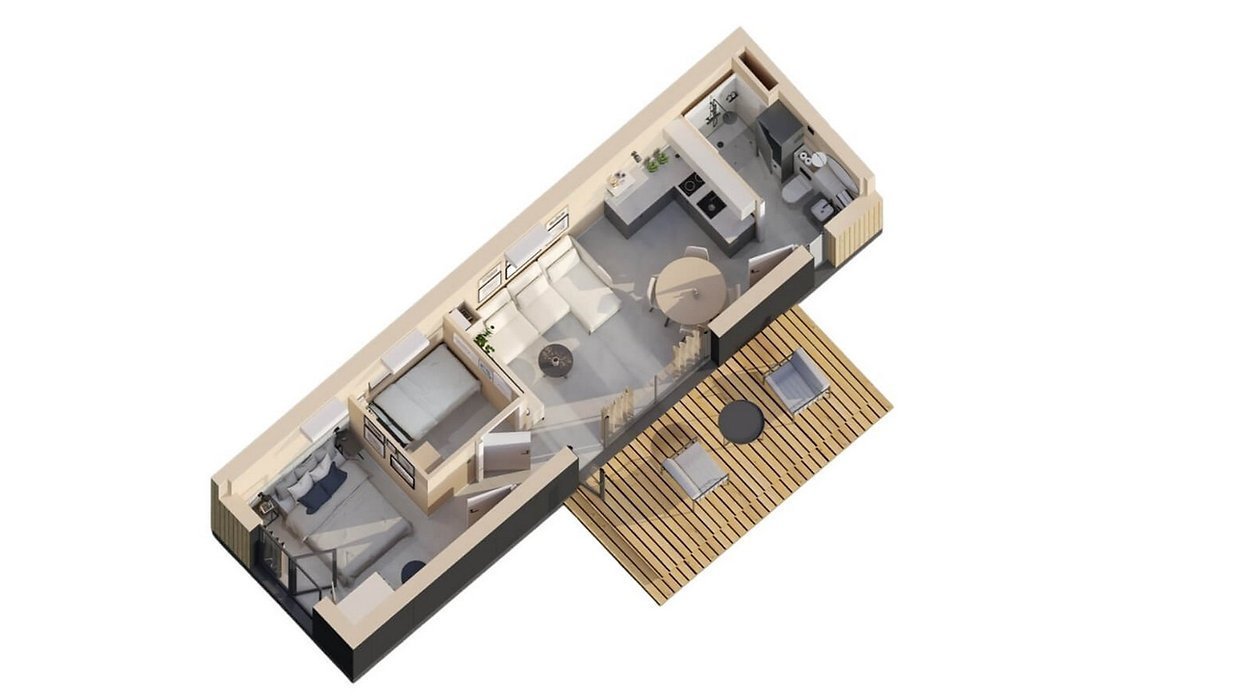 Maison modulaire en bois CLT – 32 m² habitables, 2 chambres, clé en main – Image 6